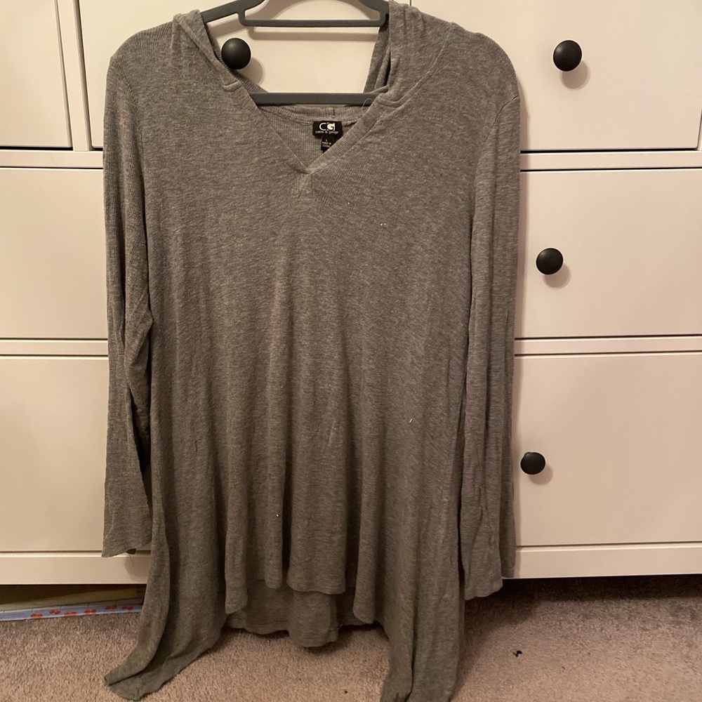 Soft hooded long sleeve top